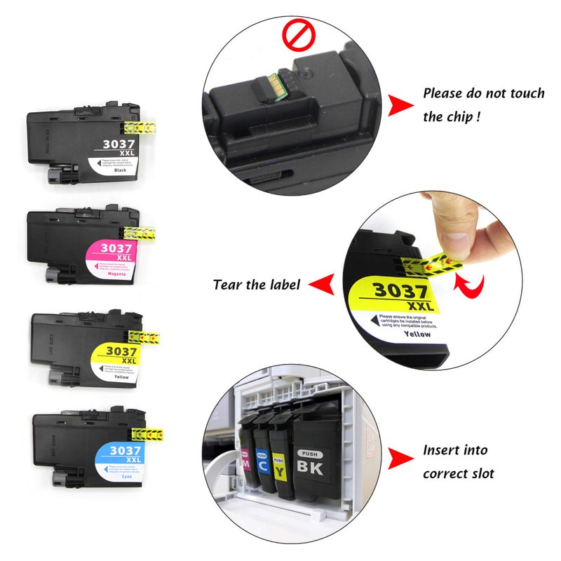 IN INTACTECH Intactech 2 Black Compatible Ink Cartridges Replacement for Brother LC3037 LC3037XXL LC3037BK High Yield Ink Tank Work for Printer MFC-J5845DW MFC-J5845DW XL MFC-J5945DW MFC-J6545DW MFC-J6945DW - Image 3